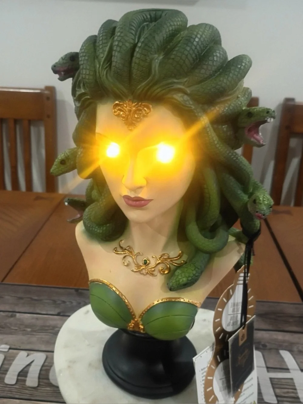 Halloween Green Medusa Bust